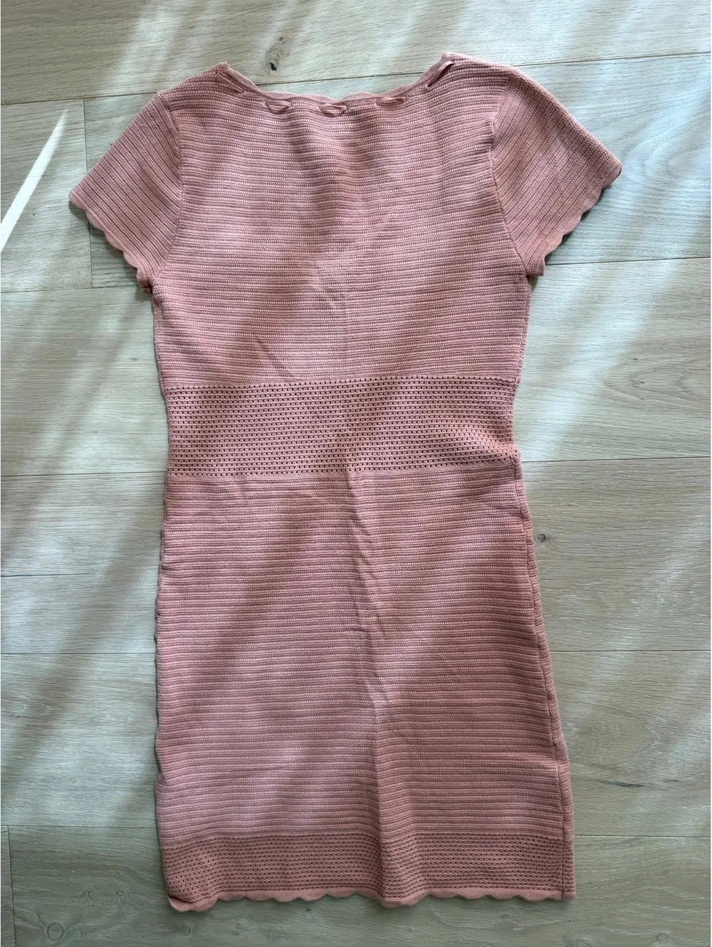Aritzia Wilfred Reception Dress Soft Terracotta Crochet Knit Tie Front Size M
